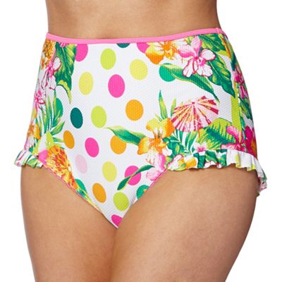 Floozie by Frost French Pink tropicana spot high waisted bikini bottoms